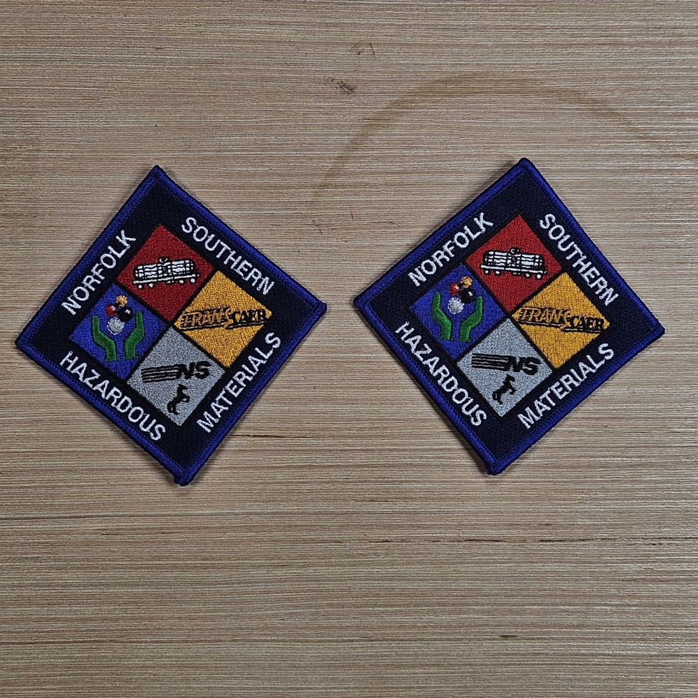 Lot 2 Norfolk Southern Hazardous Materials Patch Blue Embroidered Railroad NEW